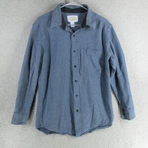 Alaska 1959 Shirt Mens M Blue Striped Flannel Long‎ Sleeve Button Down